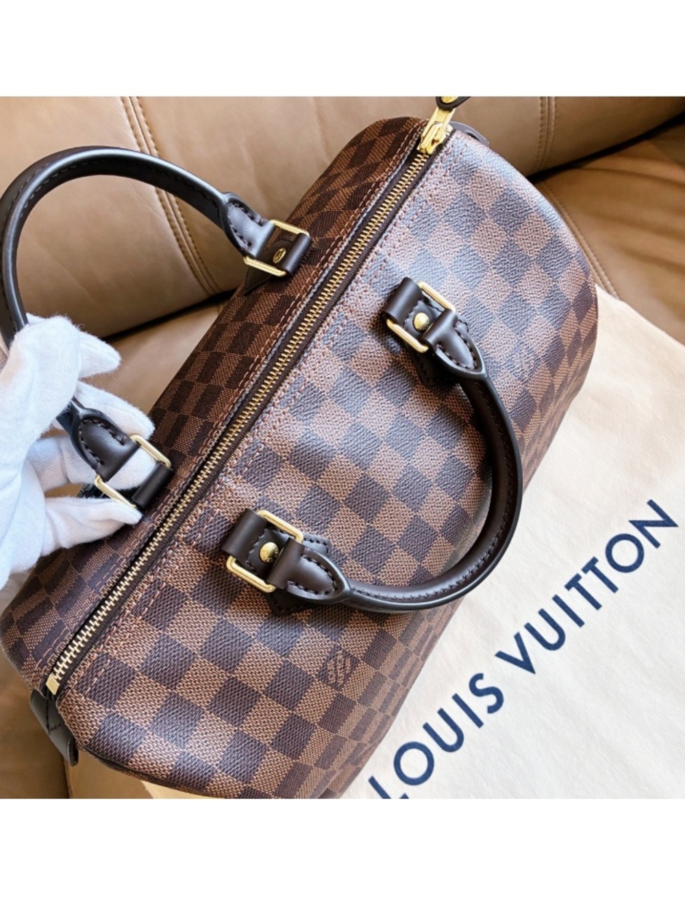 Microchip Louis Vuitton Classic Speedy 30 Damier Ebene Bag New Model - Picture 7 of 16
